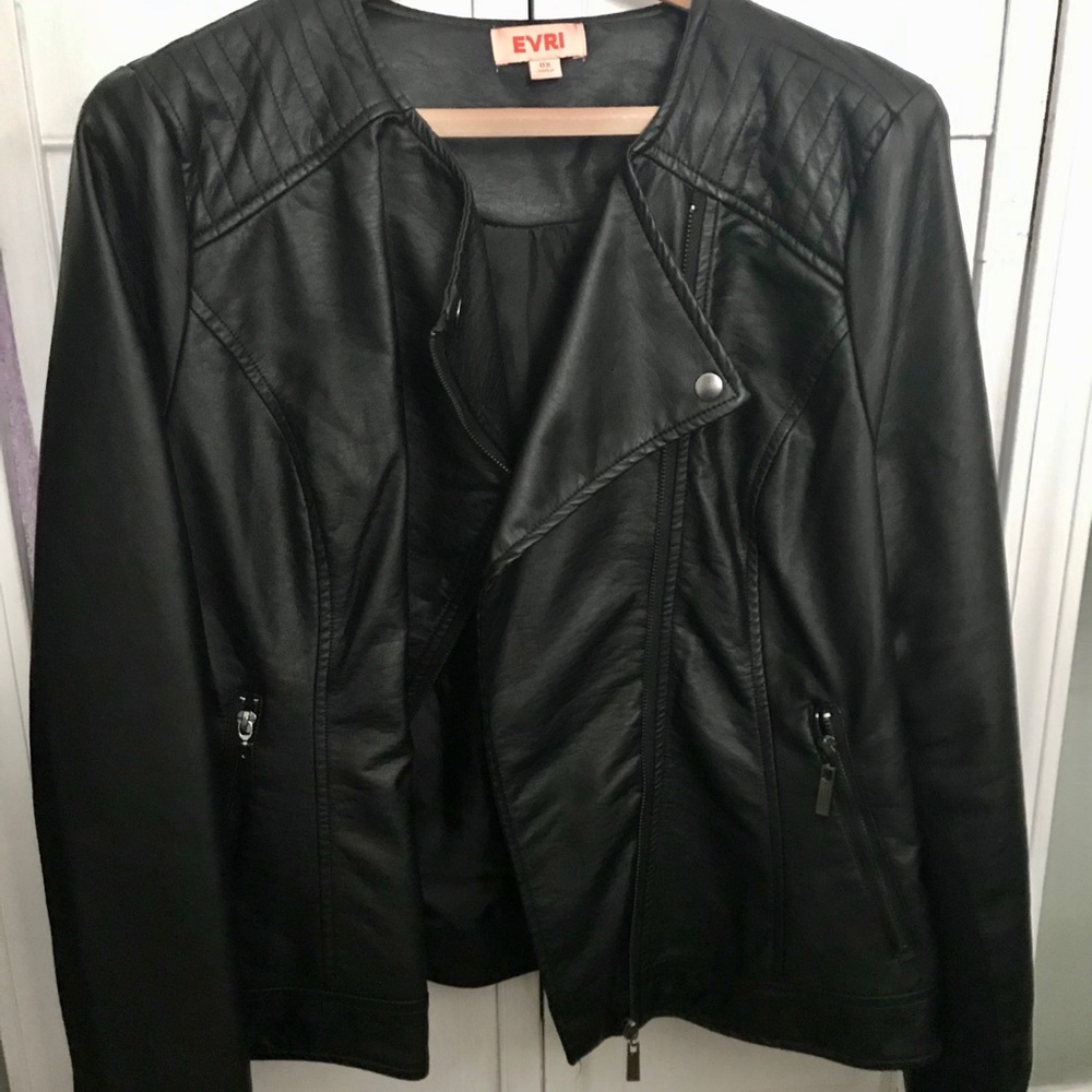 Evri Moto Style Vegan Leather Jacket